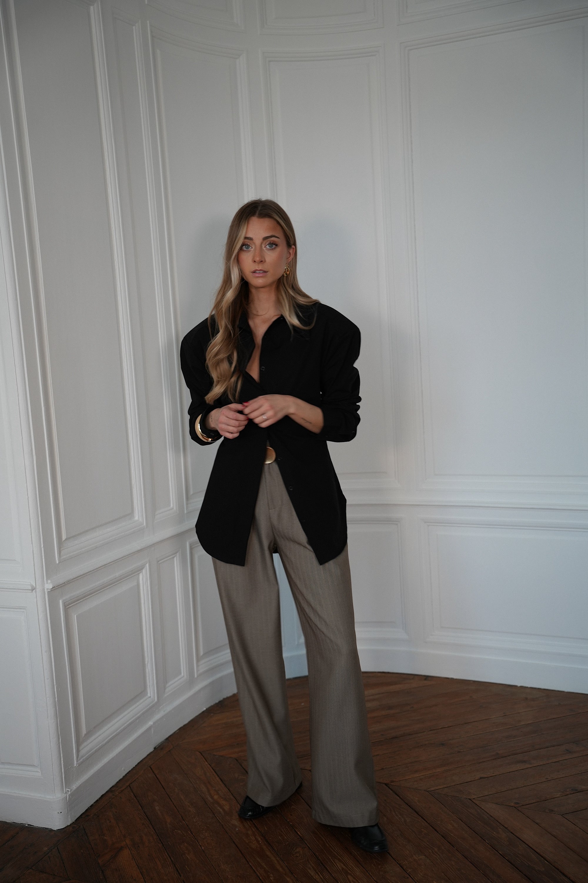 Léonard taupe - Pantalon droit