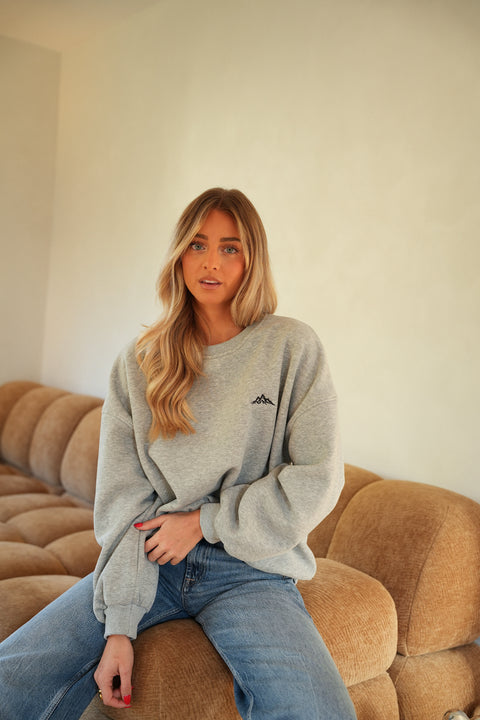Milene gris - Sweat-shirt brodé