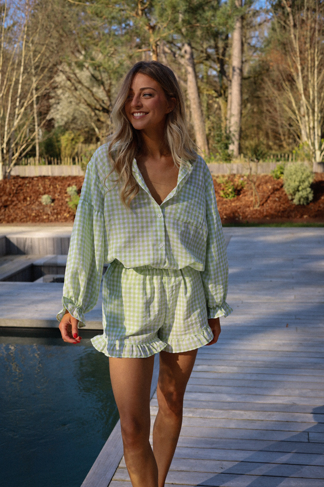 Tracie verte - Chemise vichy