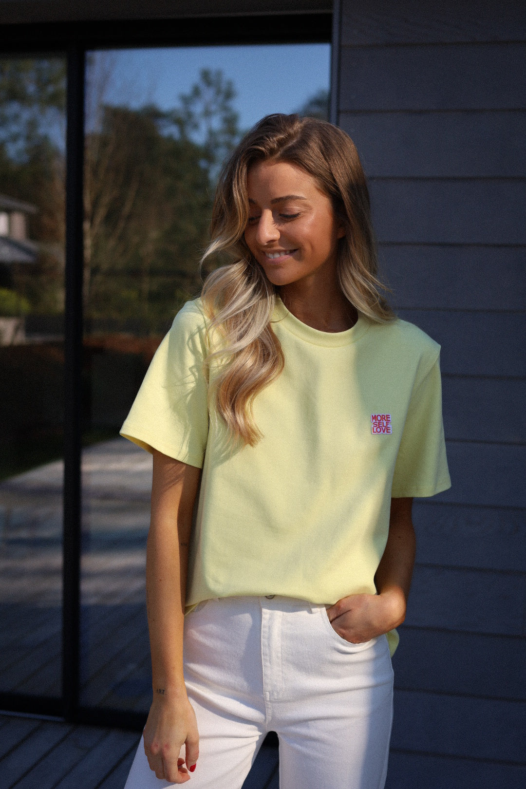 Yasmina jaune - T-shirt brodé