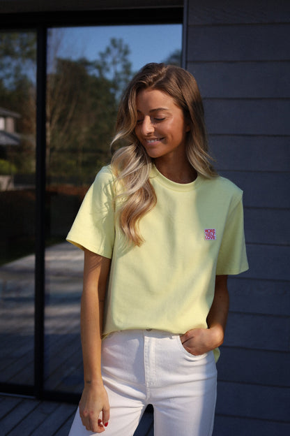 Yasmina jaune - T-shirt brodé