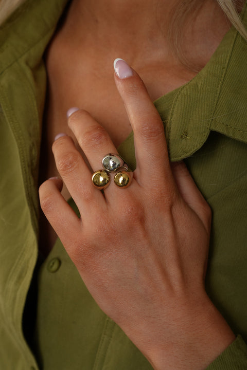 Ari dorée - Bague acier