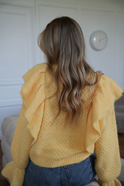 Cintia jaune - Pull volanté