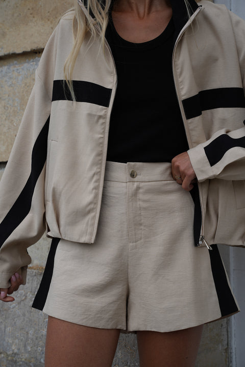 Holy beige - Short à bandes