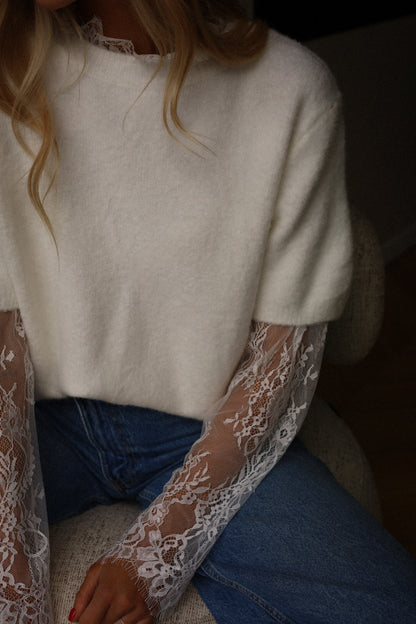 Odgi écru - Pull dentelle