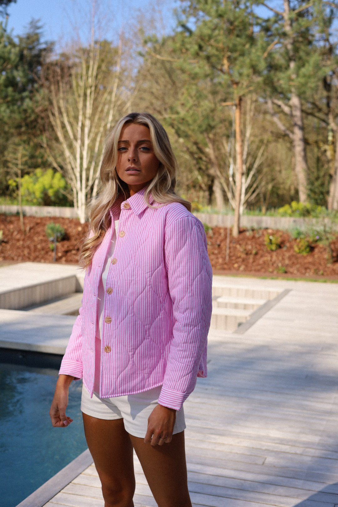 Célia rose - Veste rayée
