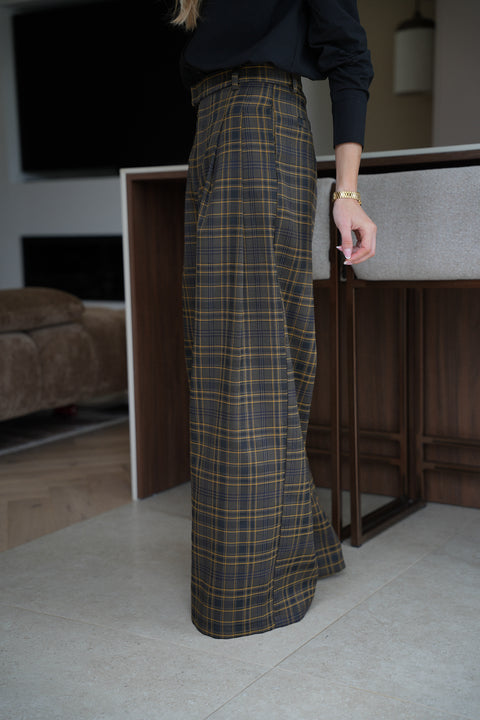 Lola jaune - Pantalon à carreaux