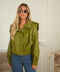 Linda olive - Veste en similicuir