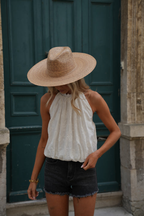 Charlotte blanc - Top brodé