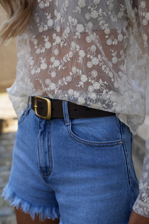 Dani chocolat - Ceinture cuir
