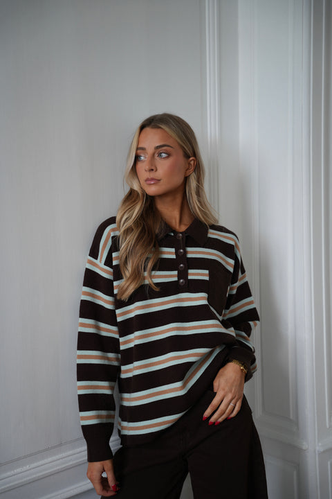 Candice chocolat - Pull rayé