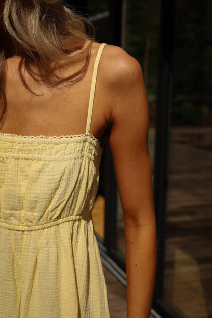 Ana jaune - Robe gaze de coton