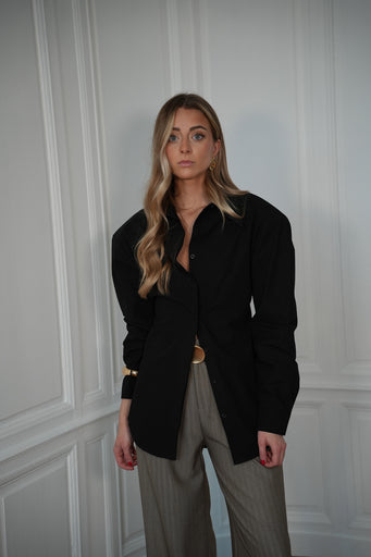 Elza noire - Chemise à épaulettes