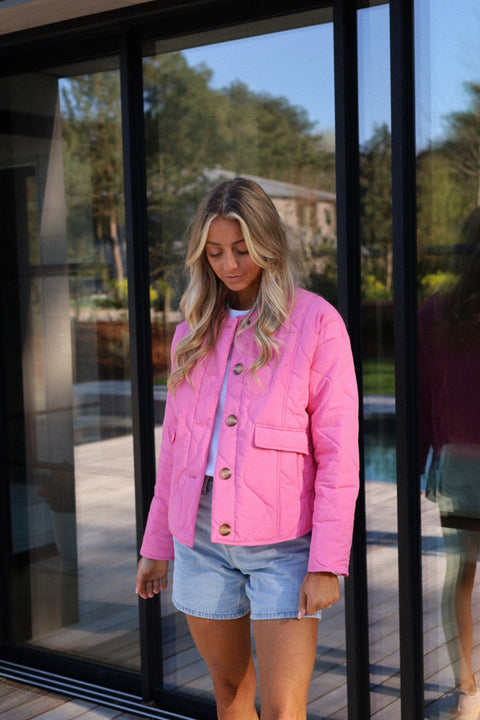 Charline rose - Veste matelassée