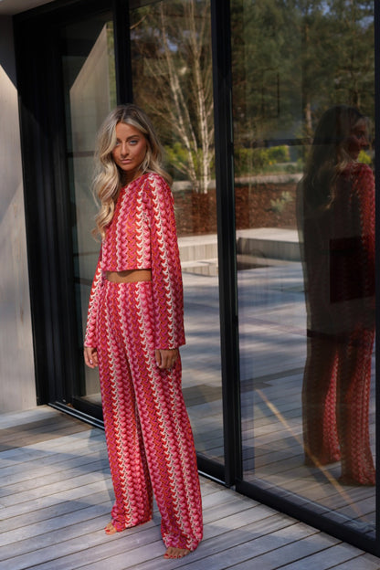 Pablo rouge - Pantalon crochet