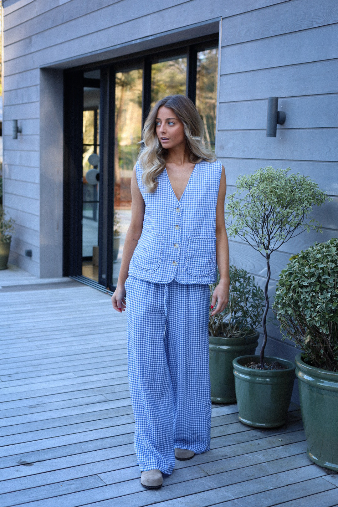 Maud bleue - Veste vichy
