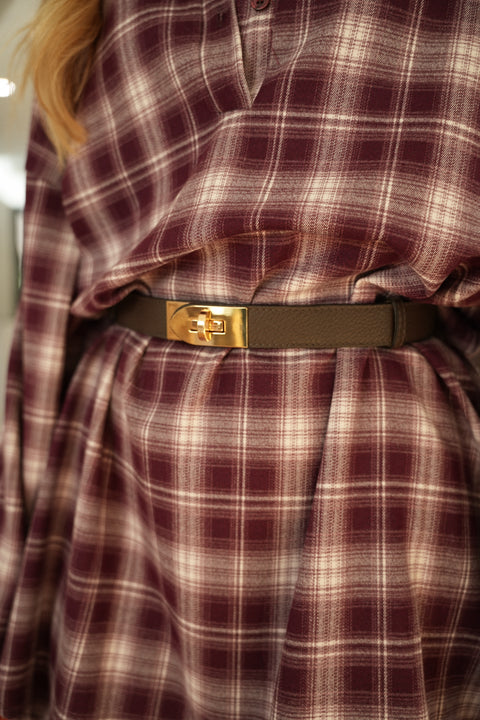 Victoire chocolat - Ceinture en cuir