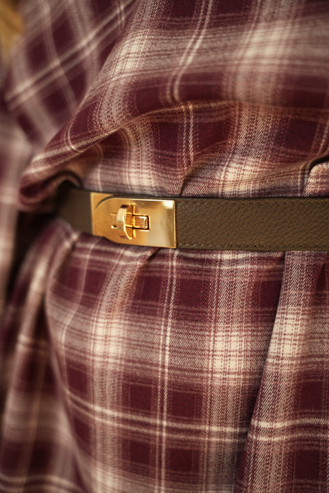 Victoire chocolat - Ceinture en cuir