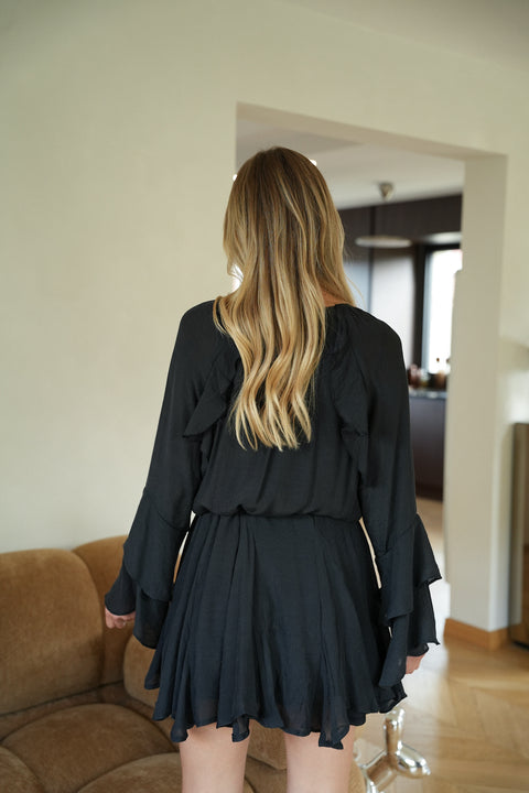 Katrina noire - Robe ceinturée