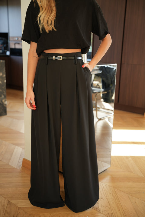 Inna noir - Pantalon fluide