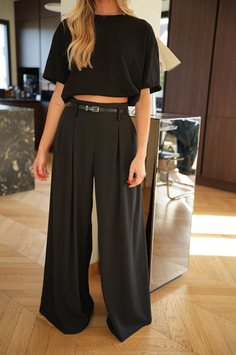 Inna noir - Pantalon fluide