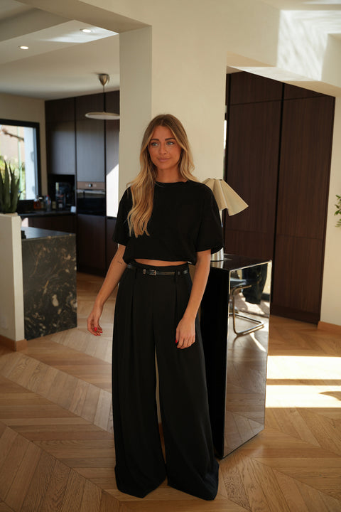 Inna noir - Pantalon fluide