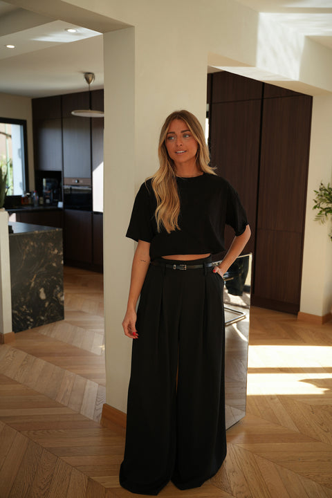 Inna noir - Pantalon fluide