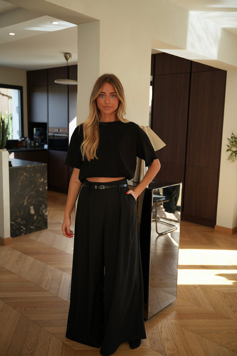 Inna noir - Pantalon fluide