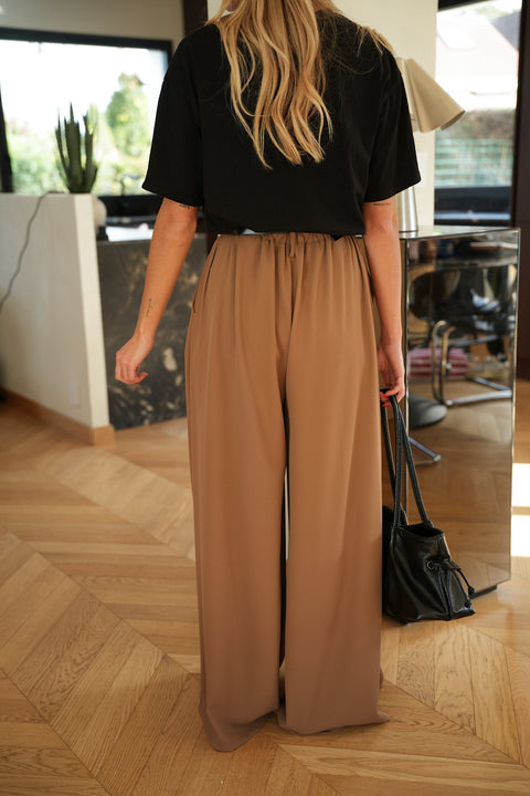 Inna camel - Pantalon fluide