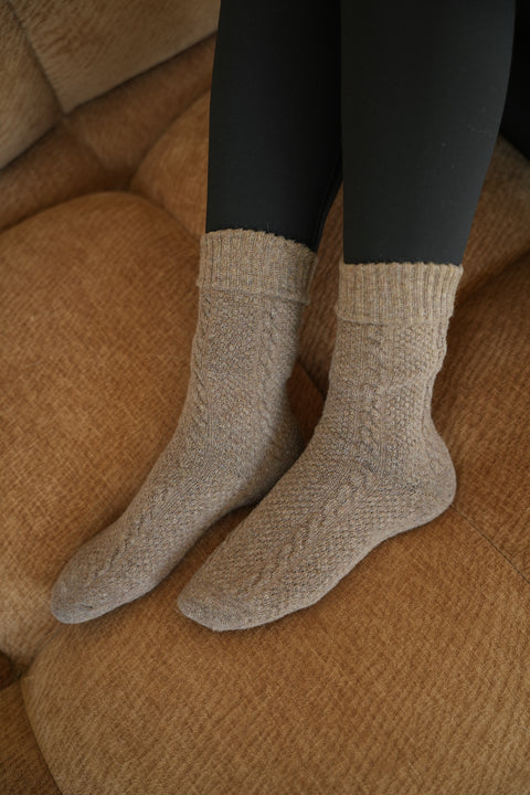 Gina taupes - Chaussettes torsadées
