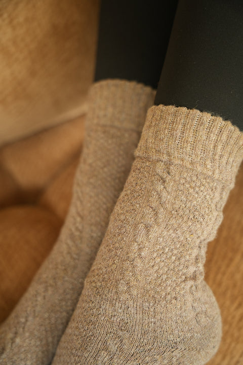 Gina taupes - Chaussettes torsadées