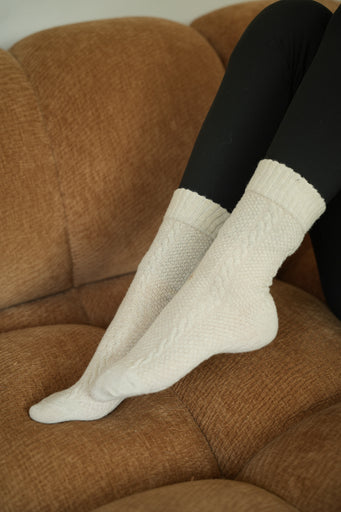 Gina crème - Chaussettes torsadées