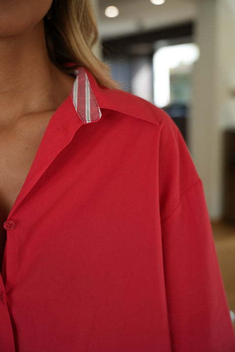 Théa rouge - Chemise droite