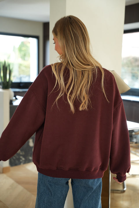 Loni bordeaux - Sweat brodé
