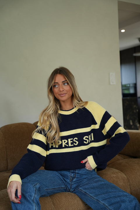 Livie marine - Pull imprimé