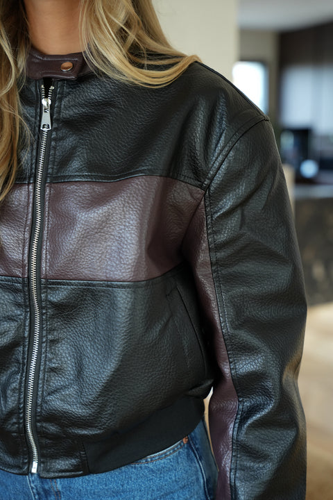 Zila noire - Veste en similicuir