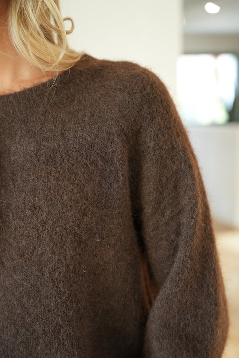 Maelys chocolat - Pull ajouré