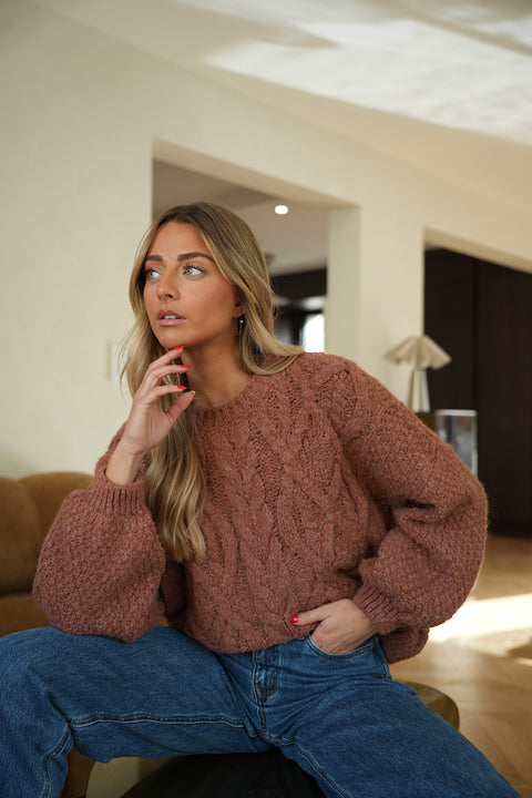 Santana terracotta - Pull torsadé