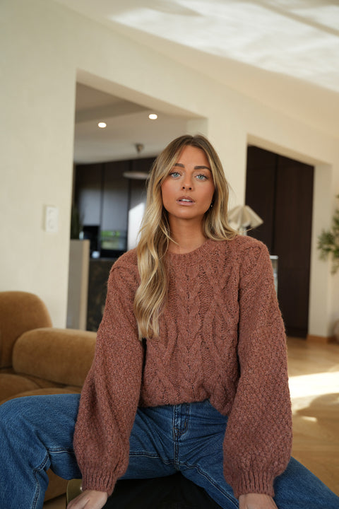 Santana terracotta - Pull torsadé