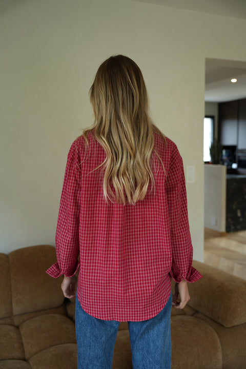 Janne rouge - Chemise à Carreaux