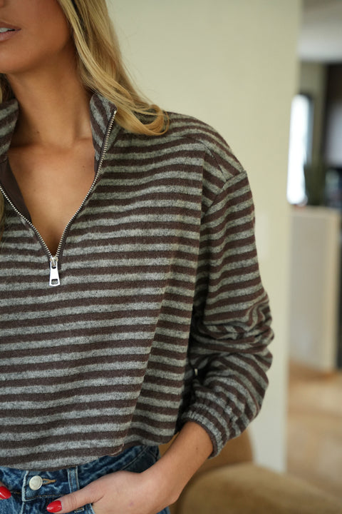 Moka chocolat - Pull zippé