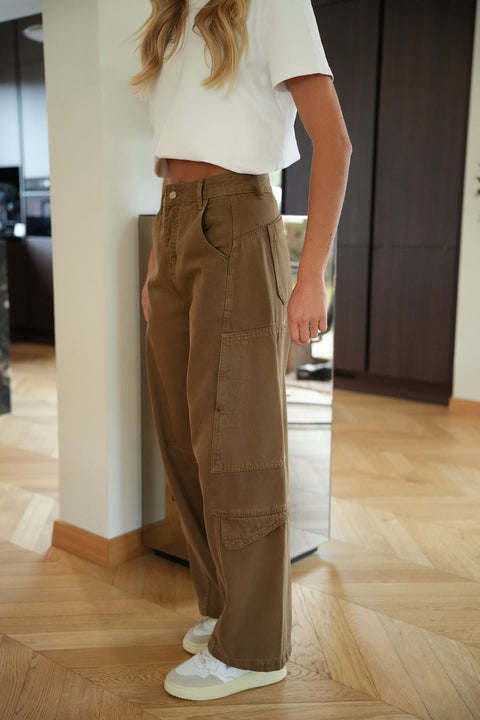 Anouk taupe - Pantalon cargo
