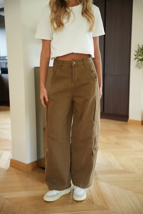 Anouk taupe - Pantalon cargo